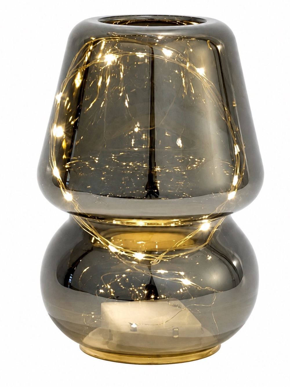 Urban Shop Chrome Glass Mushroom Lamp – 5” W x 7.5” H NIB Modern Aesthetic Decor